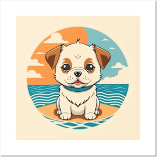 Cute Dog On Vacation Posters and Art